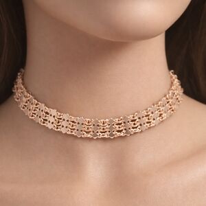 Women's Rose Gold Lace Choker Necklace - Stylish Women Fashion Jewelry